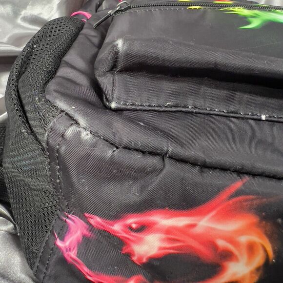 Fire Rainbow Dragon‎ School Backpack Black Bookbag for Boys Girls Elementary GUC - Picture 7 of 16